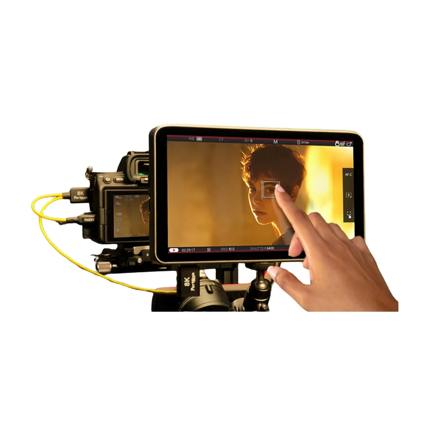 Suitable for wired camera control operator monitor 7 inch 1000nits touch focus 4k high definition Ips screen