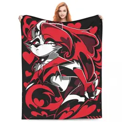 Cartoon Helluva-Boss Blanket Flannel Summer Multi-function Lightweight Throw Blankets for Sofa Car Plush Thin Quilt