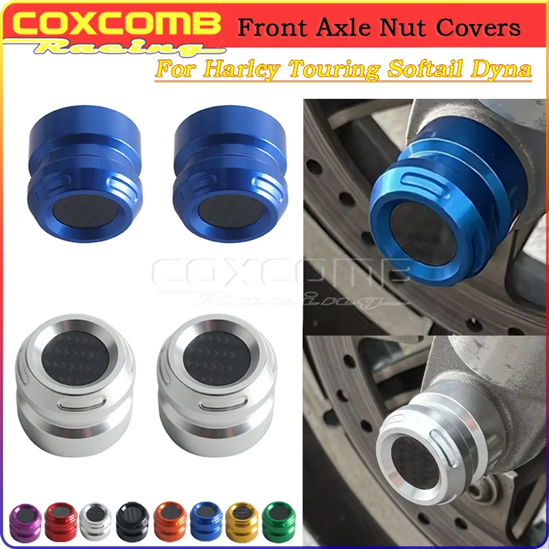front-axle-nut-caps-cnc-aluminum-carbon-fiber-for-harley-touring-softail-dyna-xroad-street-glide-softail-low-rider-flhxse-2008