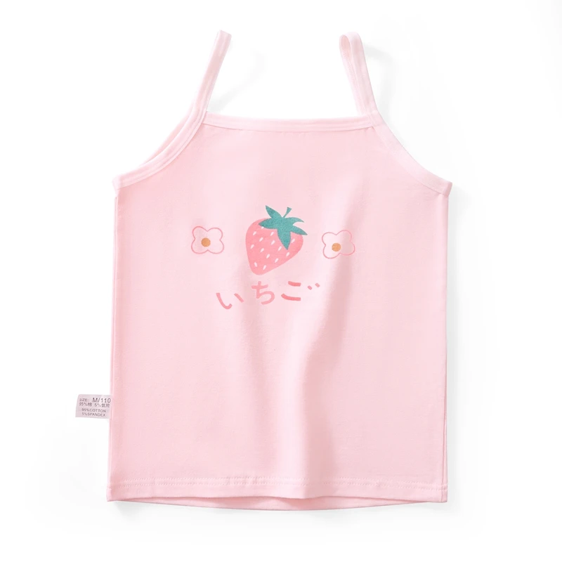 3pcs/Lot Girl Cotton Singlet Tops Breathable Underwear Tank Kids Quality Undershirts Cute Tank Tops Size 3-10T