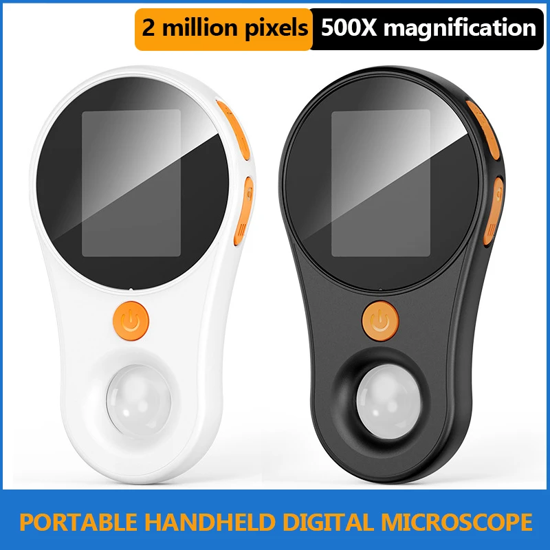 500X Magnification Digital Handheld Microscope Magnifier IPS Color Screen with LED Light for Repair/Welding/Research/Inspection