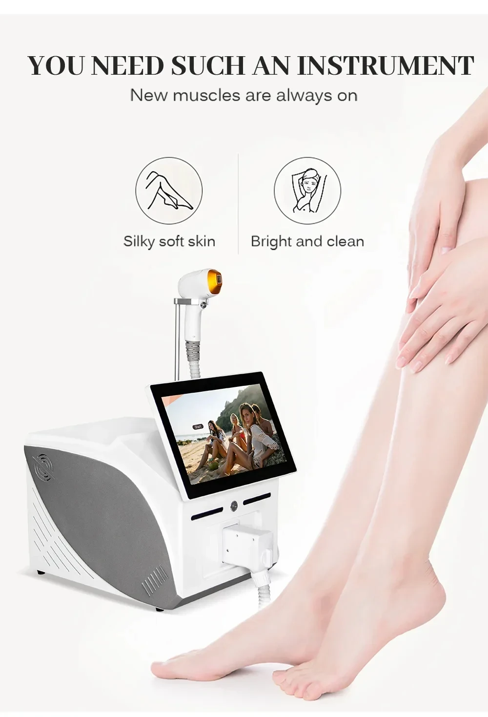 

Профессиональная 3-волновая лазерная эпиляция 808 нм 755 нм 1064 нм с ледяным охлаждением для безболезненных постоянных результатов