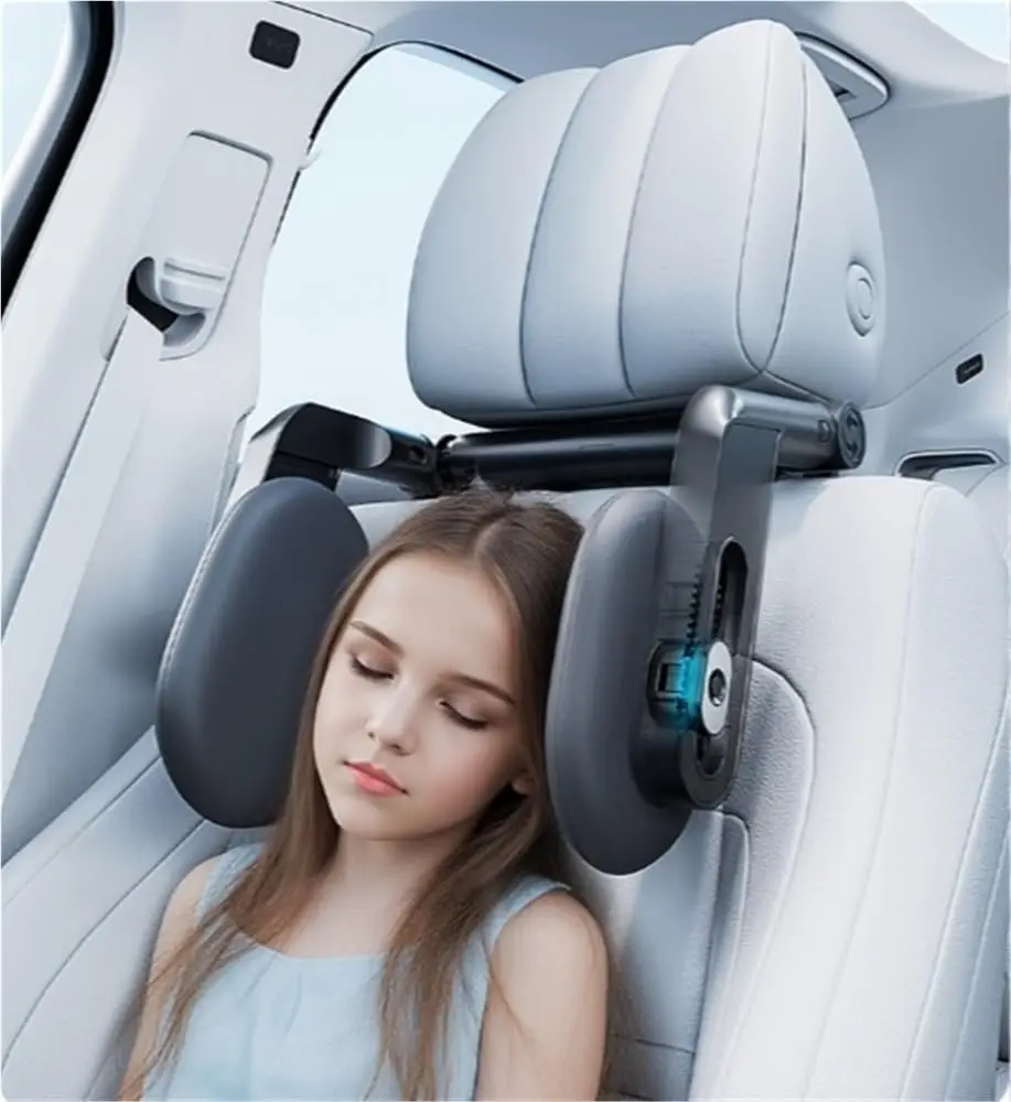 

Car Headrest Pillow 360° Rotating Adjustable Memory Foam Travel Neck Support For Adults
