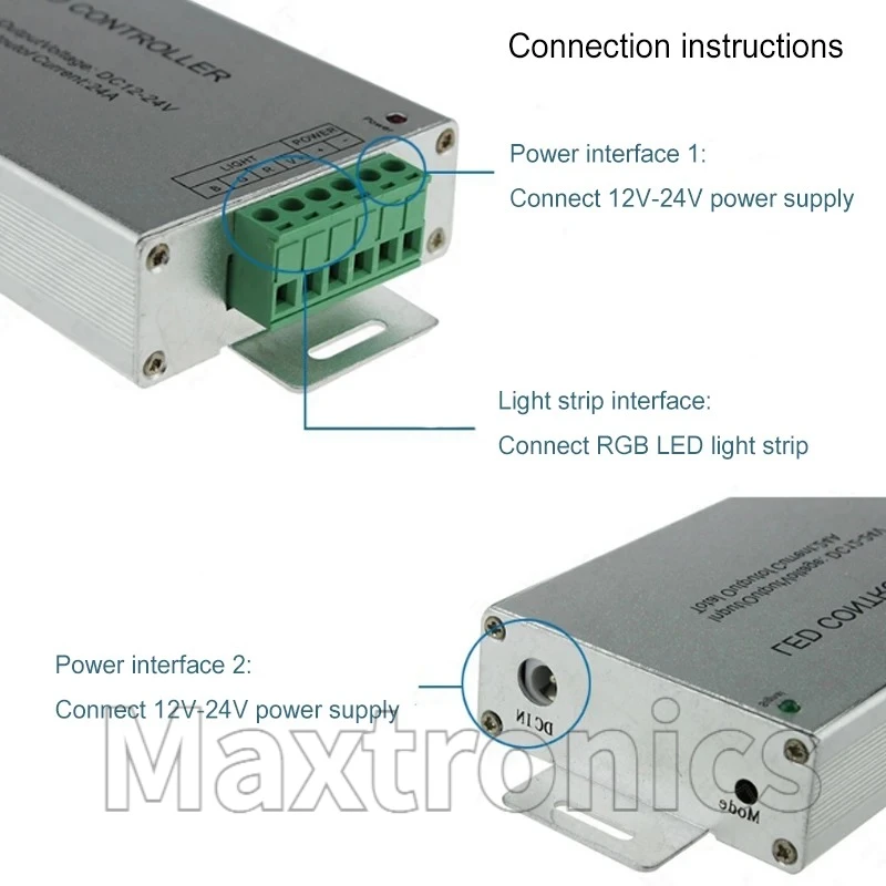 Controller LED wireless 12A 24A 30A Dimmer telecomando RF a 4 tasti per controller modulo luce striscia LED 5050 3528 RGB DC12 ~ 24V
