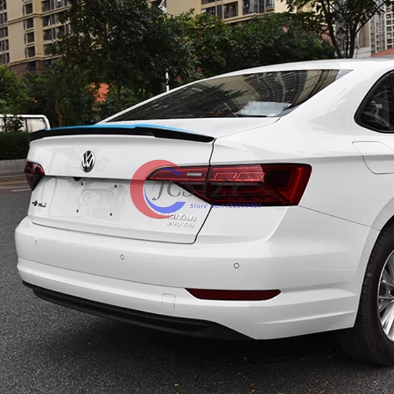 For VW Jetta mk7 2019--2021 Spoiler ABS Plastic Carbon Fiber Look Rear Trunk Wing Car Body Kit Accessories - view 5