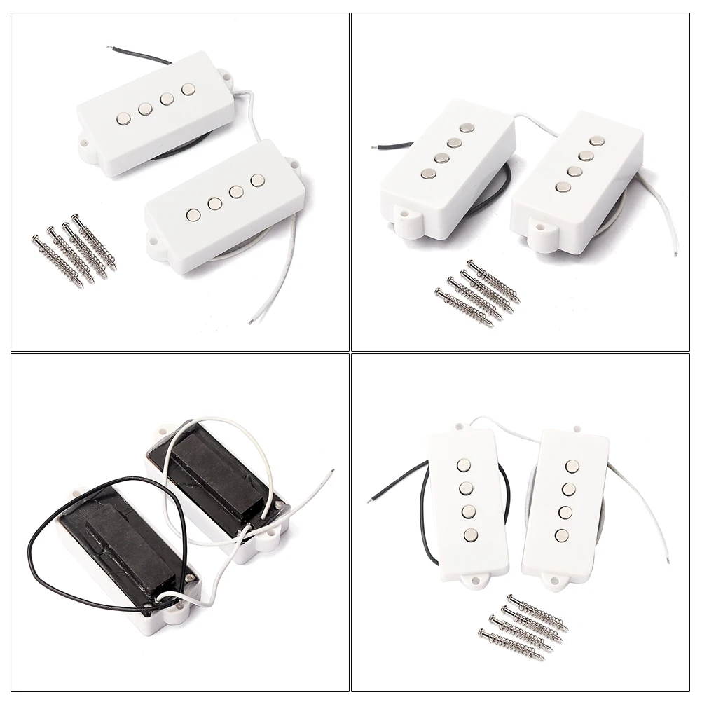 

4 String Bass Pickup Set V Medium Output Pb Bass Bridge Neck Open Style Guitar Replacement Parts Replacement
