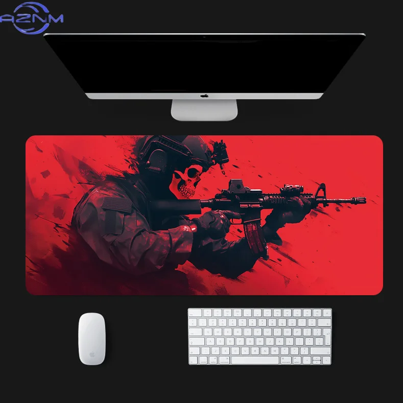 Gun skull soldier mouse pad Large Computer Office Game Table Mats XXL Rubber Anti-slip HD Gaming Keyboard Mousepad Long Desk Mat