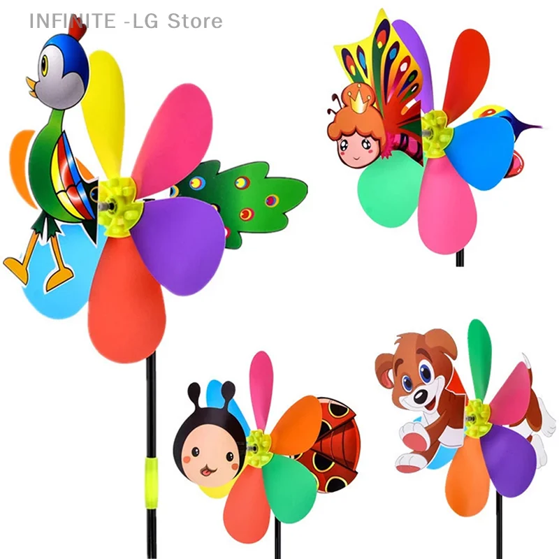 

Six Colors Three-dimensional Animal Bee Windmill Cartoon Children Toys Home Garden Decoration Wind Spinner Whirligig Yard Decor