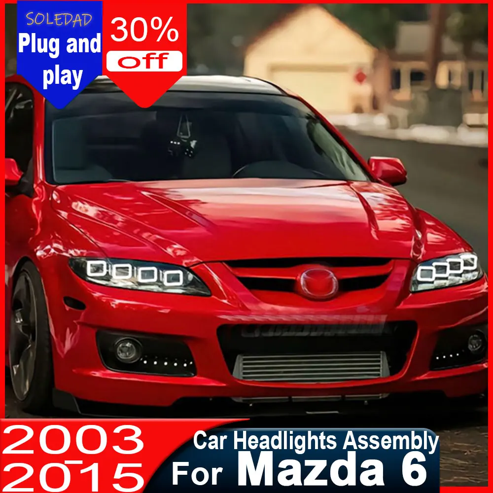 Car headlights for Mazda 6 2003 2004 2005 2006 2007 2008 2009 2010 2011 2012 2013 2014 2015 Mazda 6 Head Lamp Drl Projector Lens