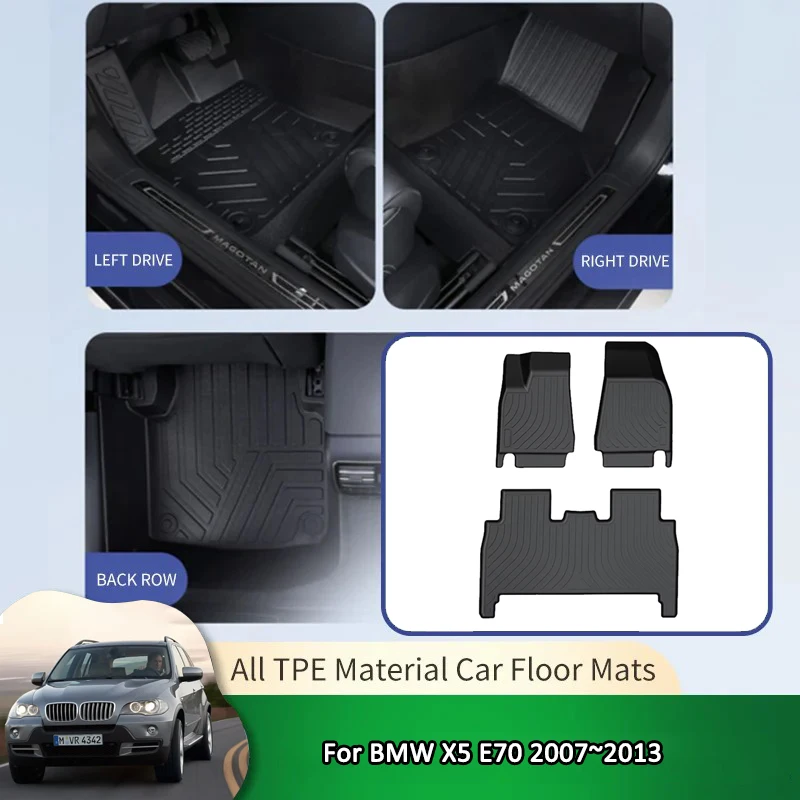 For BMW X5 E70 2007~2013 2008 2009 5-door SUV TPE Car Waterproof Non-slip Floor Mat Full Surround Protective Liner Foot Carpet