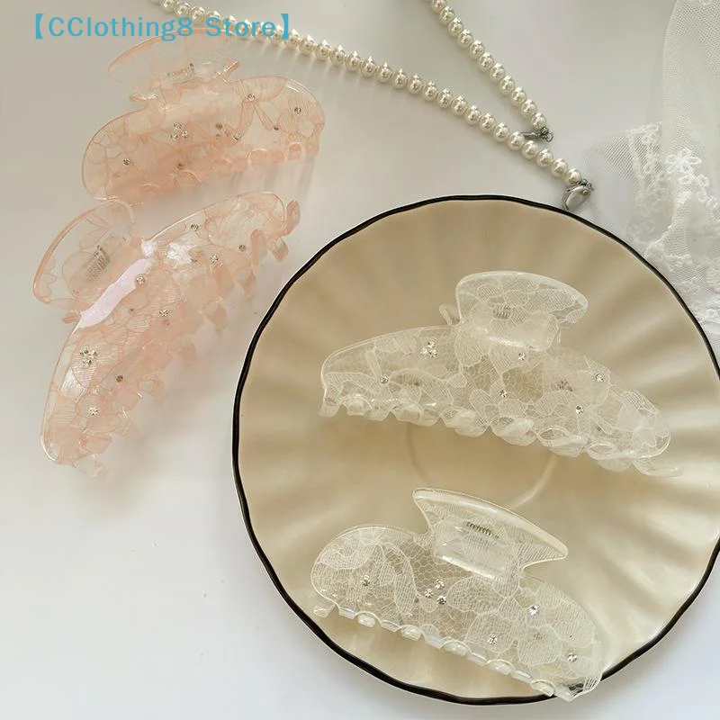 Neue koreanische Haarspangen mit Spitzenmuster für Damen und Mädchen, modische Haarclips, Haarschmuck, Haarnadeln【AliS8】