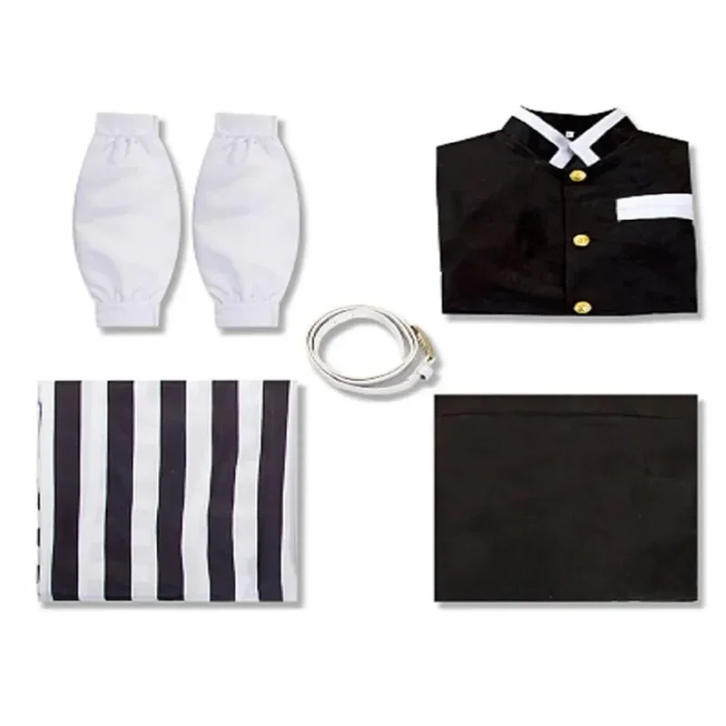 Demon Slayer Cosplay Traje para Adultos, Anime, Kimetsu No Yaiba, Tanjirou, Trajes de Halloween, Roupas, Peruca Set