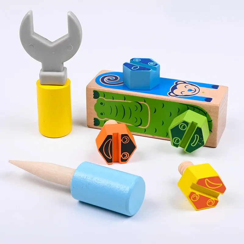 Montessori Material sensorisches Spielzeug Holz Demontage Schraube Set so tun, als ob Spiel Montessori Lernspiel zeug für Kinder Kinder Jungen spielen