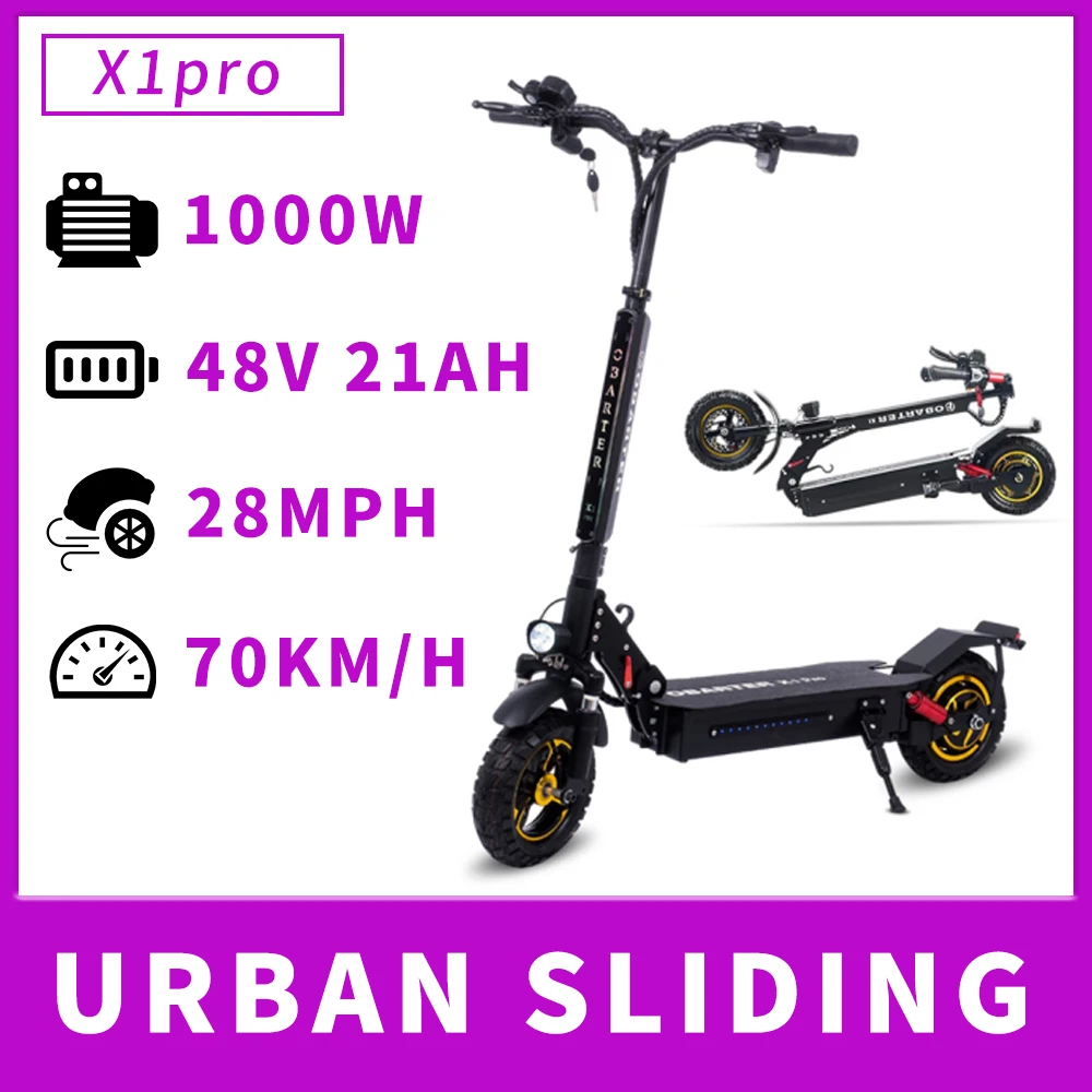 Electric Scooter For Adult With Off-Road Tires Battery 48V 21AH Folding E-Scooter 1000W High-Power Foldable Electric Scooter