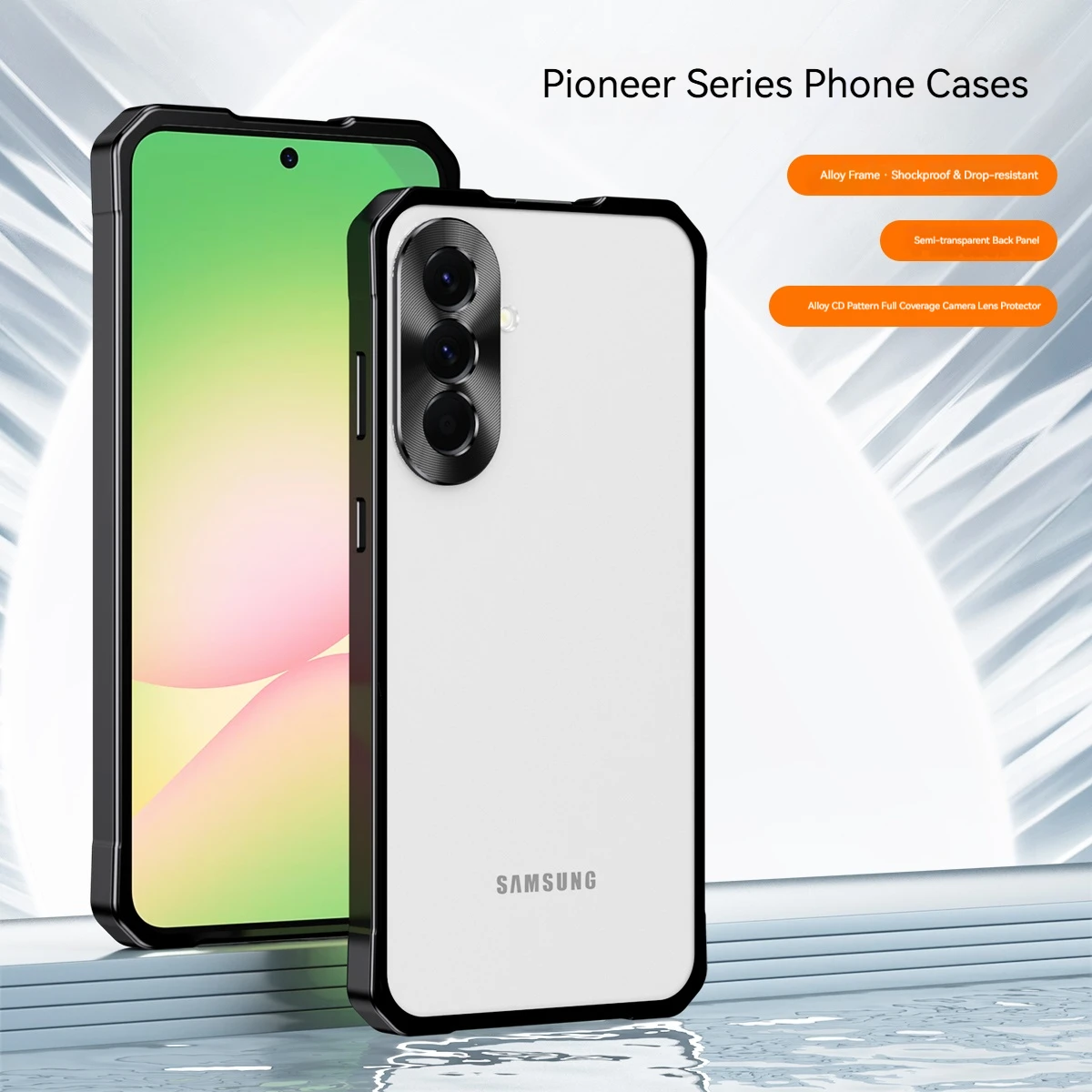 Luxury Push pull Matte Backboard Aluminum Alloy Frame Slim Phone Case，For Samsung Galaxy A56 A36 A26 A16 Shockproof Protect Case