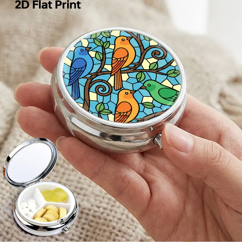 1Pc Watercolor-Style Cat Sofa Illustration Themed Metal Pill Box - Square 2-Compartment Portable Medicine Organizer, Food-Grade Vitamin Storage Box, Perfect for Travel or as a Decorative Gift, Lightweight Design, Specifically Designed for Daily Medication Use