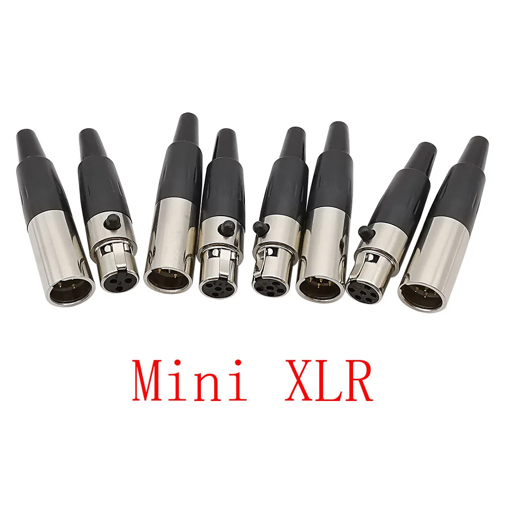 

10Pair Mini XLR 3/4/5/6 Pin Male Plug Female Socket Jack Audio Microphone Cable Soldering Straight Connector MINI XLR Adapter