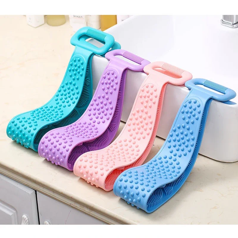 Body sponge silicone brush back exfoliating massage bathtub extended with skin cleaning brush bath towel scrub 2024 New