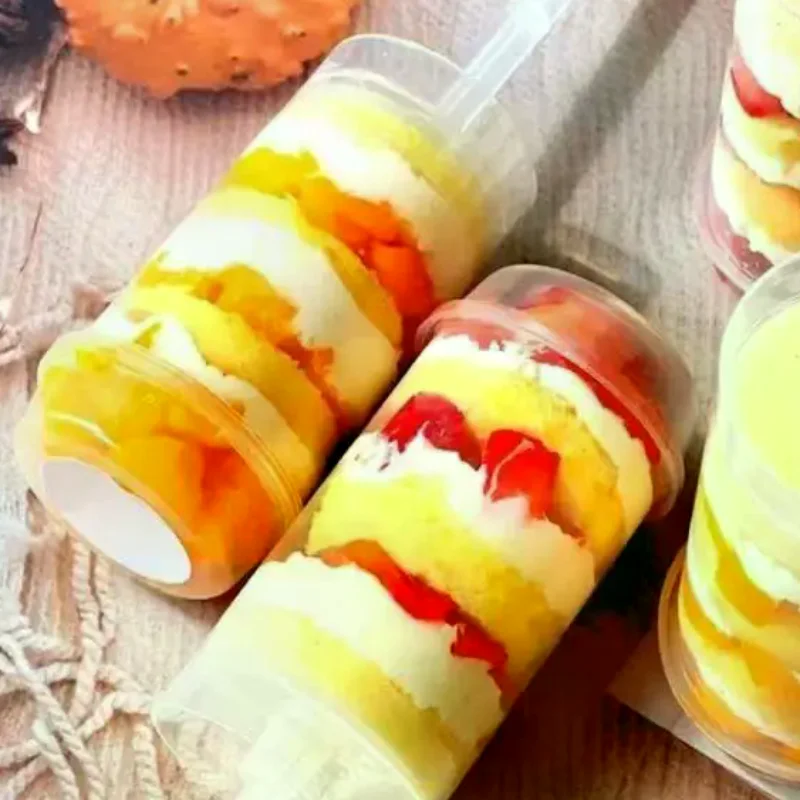 10pcs Pushable Cake Holders Diy Push Cake Mold Cylinder Shaped Cake Pusher Push Pops Plastic Containers With Lids For Kitchen