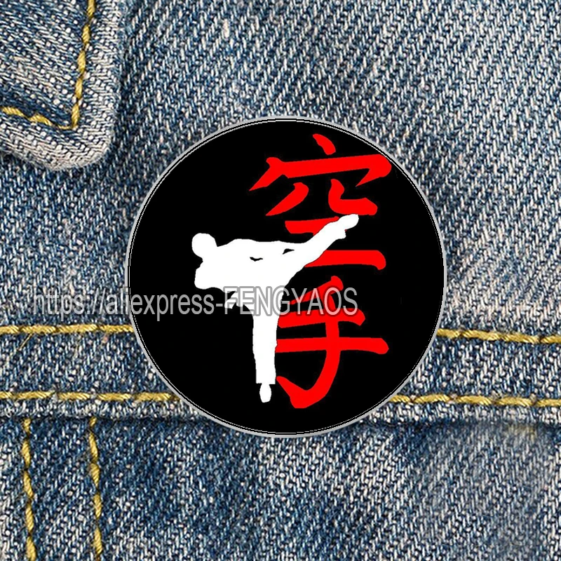 Stainless Steel Y2k Punk Taekwondo Pin Custom Cool Martial  Art Judo Brooches  Karate / Aikido Badge Gift for Friend