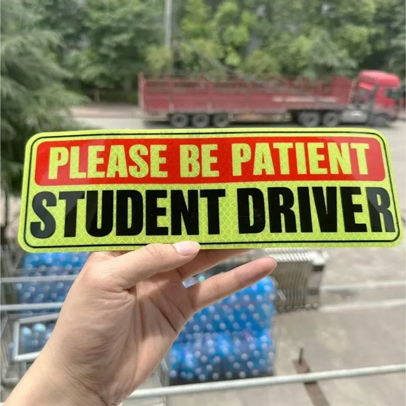 Student Driver Magnet for Car New Drivers Sticker Safety Warning Reflective Novice Driver Sticker Please Be Patient Student 1/3P