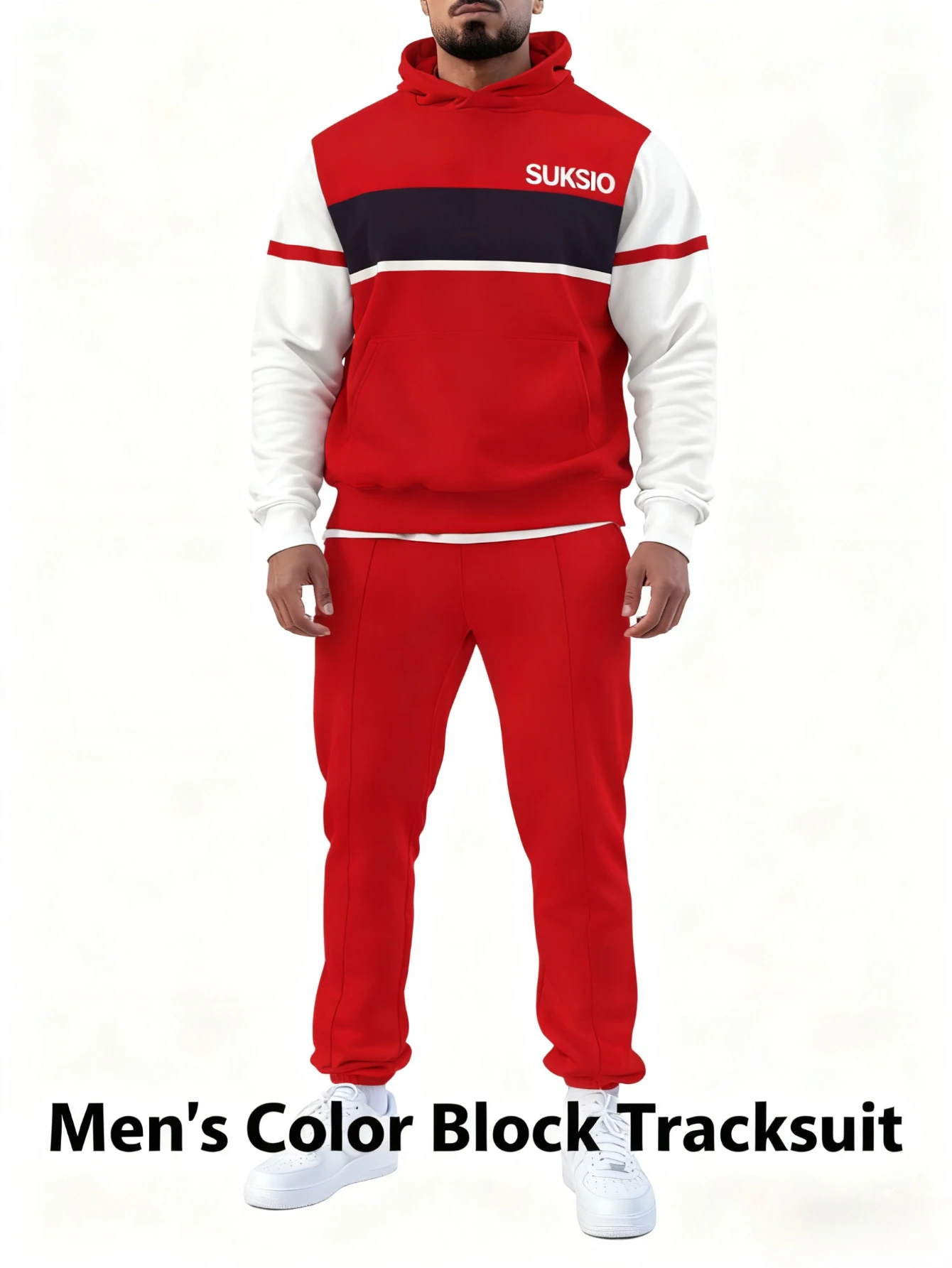 

Men's 2-piece set, fashionable hoodie paired with loose casual pants | comfortable and warm fabric, men's hoodie set.