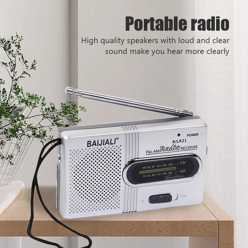 BC-R21 Mini Radio AM FM Battery Operated Portable Radio Best Reception Longest Lasting For Running Walking Home Soundbox