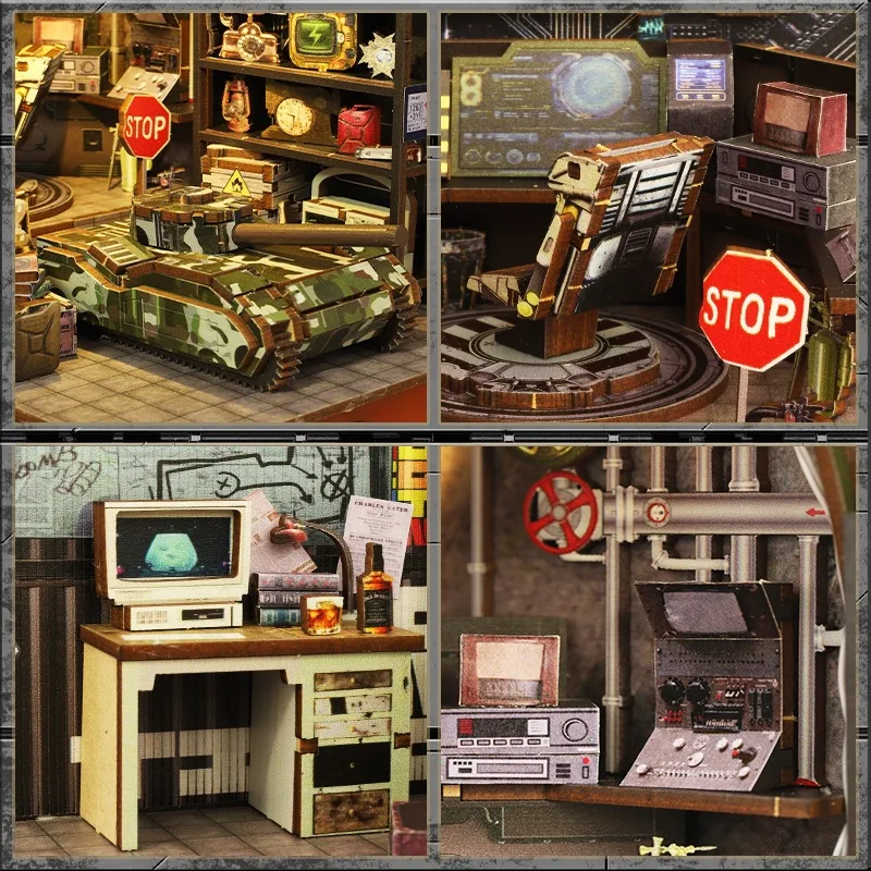 OUZEY مذكرة كتاب المخيم العسكري، نموذج قبو خشبي ثلاثي الأبعاد يمكنك صنعه بنفسك، مجموعة بناء تكتيكية للمراهقين #3