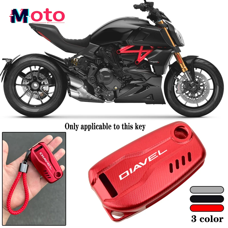 For DUCATI Diavel XDiavel 1260s DX 1260 2020-2024+Accessories Motorcycle Key Remote Cover CNC Case Chain & Keychain Key Ring