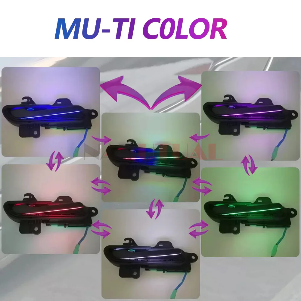 Upgraded Smart Integrated Electric Door Handles with Colorful LED Lights for Tesla Model 3 Y 2018-2023 Automatically Open Handle