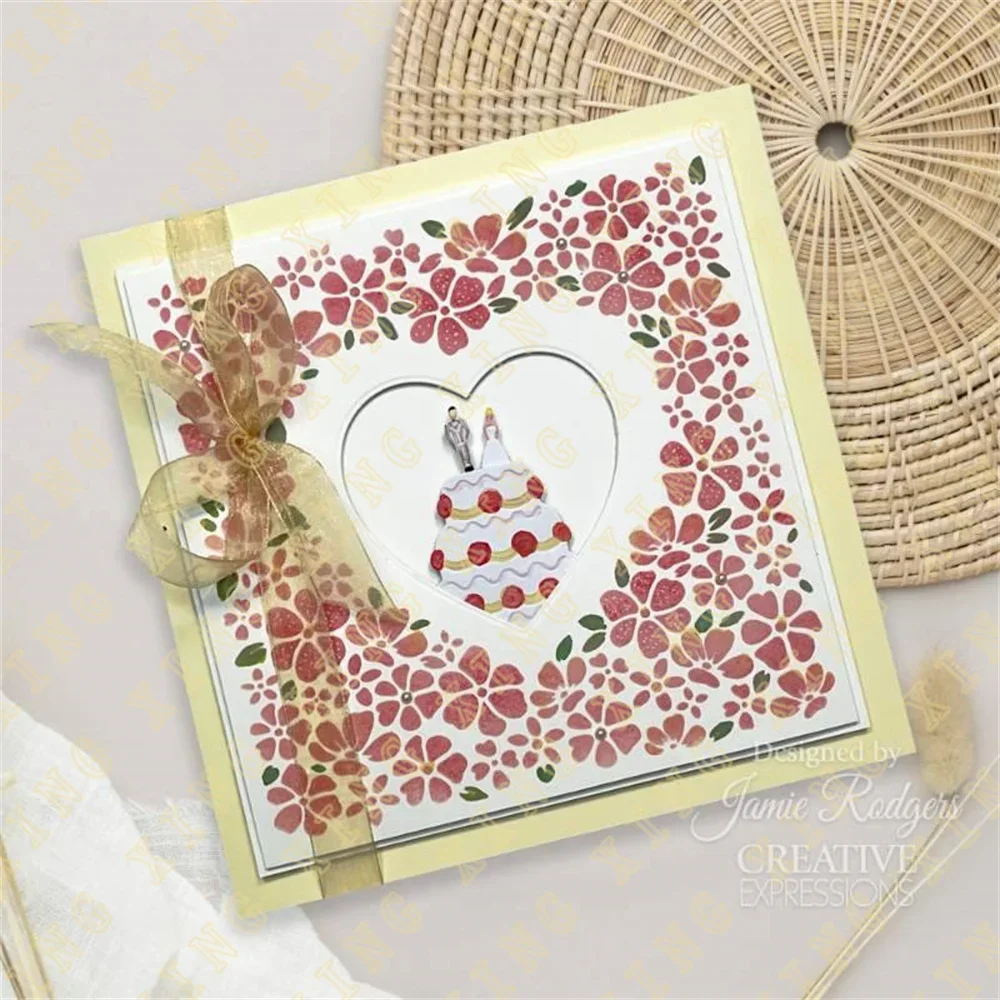 Metal Cutting Dies Cut Die New Scrapbook Paper Craft Knife Mould Blade Punch Stencils Dies Love Lattice Heart Blossoms Craft