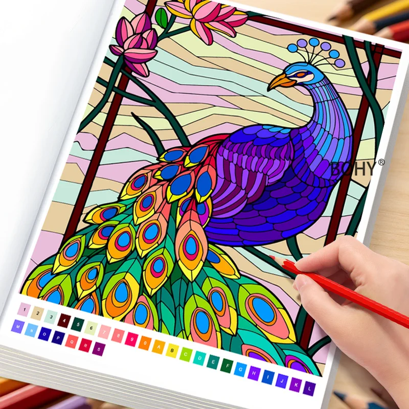 A Digital Coloring Album for Adult Art Style Decompression with 32 Pages Quiet Home Hand Drawing, Practice Color Matching Skills