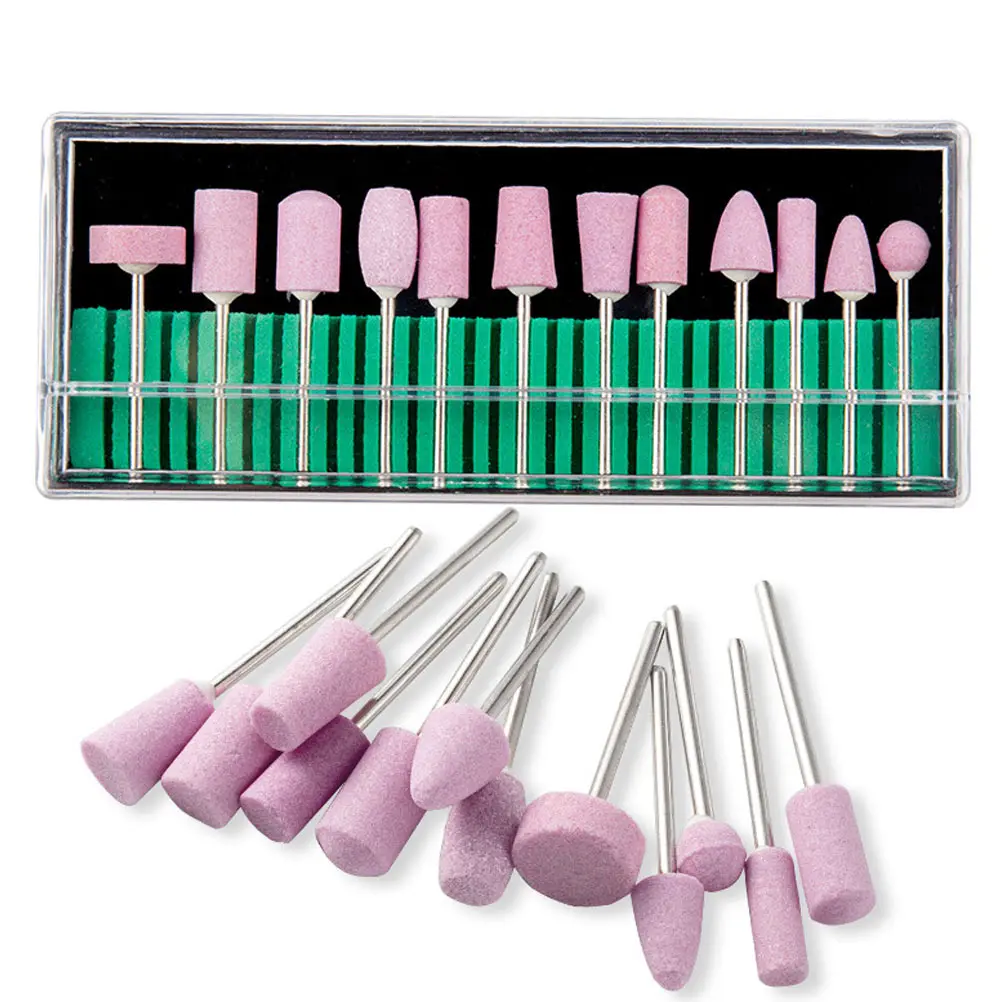 

12 шт., профессиональные шлифовальные насадки для дизайна ногтей, многофункциональная маникюрная дрель, прочный набор полировщиков, маникюрная дрель для дизайна ногтей, инструмент