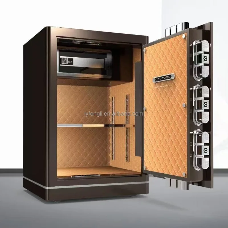 Smart Commercial Steel Jewelry Locker Black Fingerprint Password Anti-theft Bedside Locker Adjustable Modern School Use