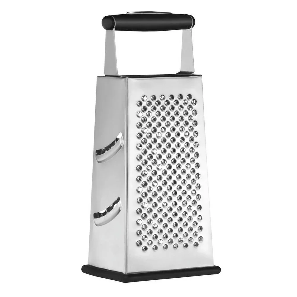 

Non-Handled Box Grater Stainless Steel Kitchen Tool Fine Coarse Grating Slicing Dishwasher Safe Soft-Grip Non-Slip Base