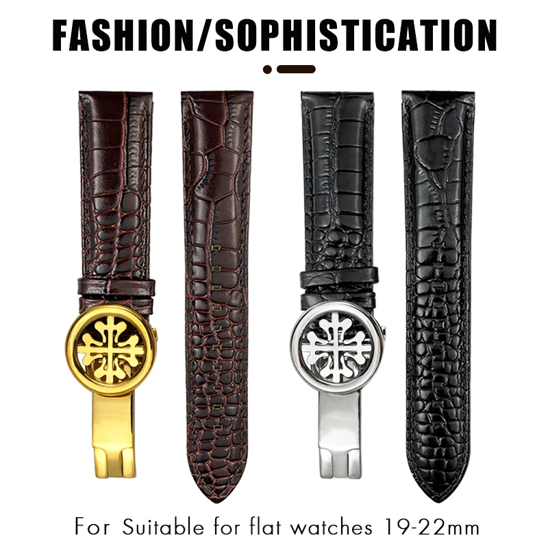 High Quality Genuine Leather Watchband 19mm 20mm 21mm 22mm Fit for Patek Philippe 5146 5396 Black Brown Watch Strap Gift Tools