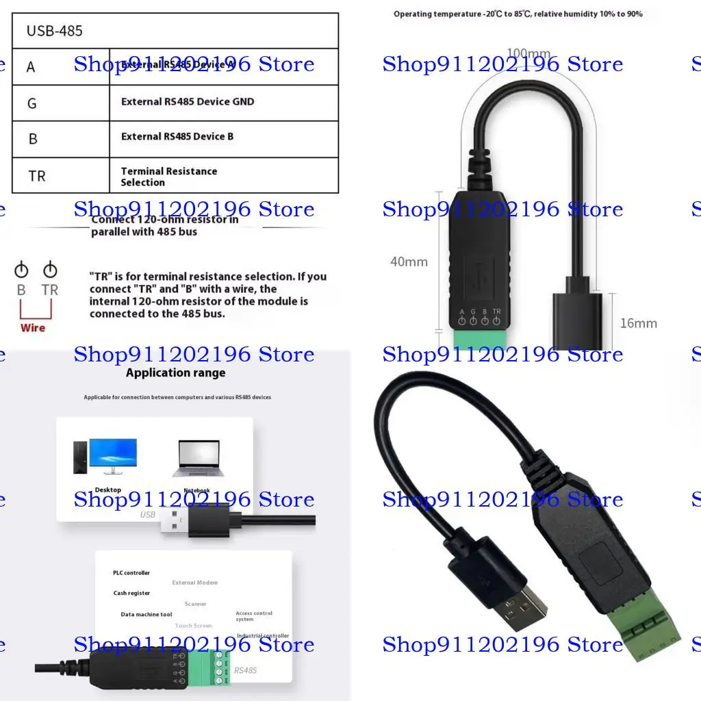 

P82A Compactly CH340 Chip USB to RS485 Adapters Plugs and Play Function For MultiSystems