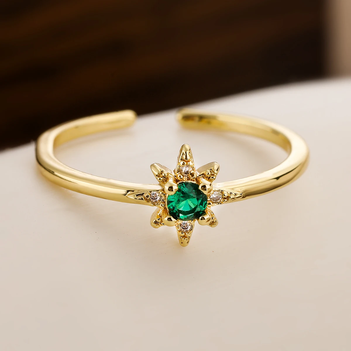 Stylish Slim Design Cubic Zirconia Adjustable Ring For Women Girls, Good Quality Party Vacation Wedding Female Jewelry