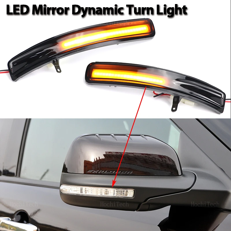 Smoked Lens Side Mirror Sequential Turn Signal Light For Ford Explorer U502 2011-2019 Left Hand Drive