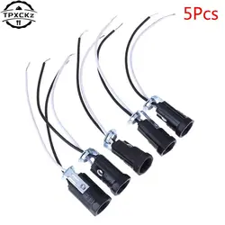 Base de candelabro de 5 piezas, portalámparas E12, enchufes de luz sin llave, cables de 20cm, accesorios de iluminación de bombillas, piezas de repuesto