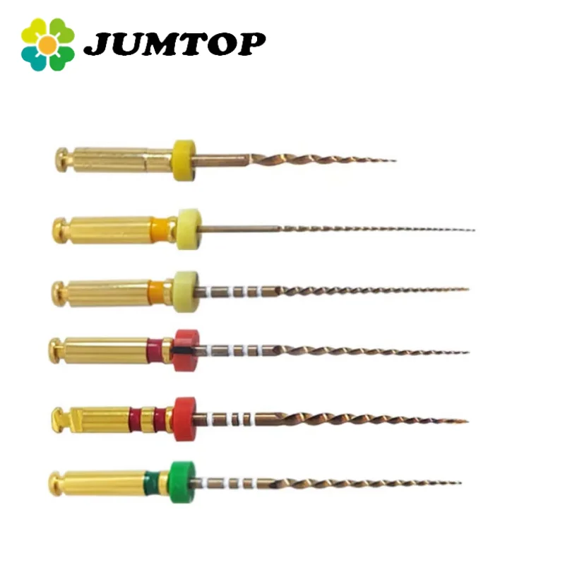JUMTOP 6Pcs SOCO PRO Dental Endodontic Rotary Files Nickel Titanium Heat Activation Root Canal File Dentist Tools