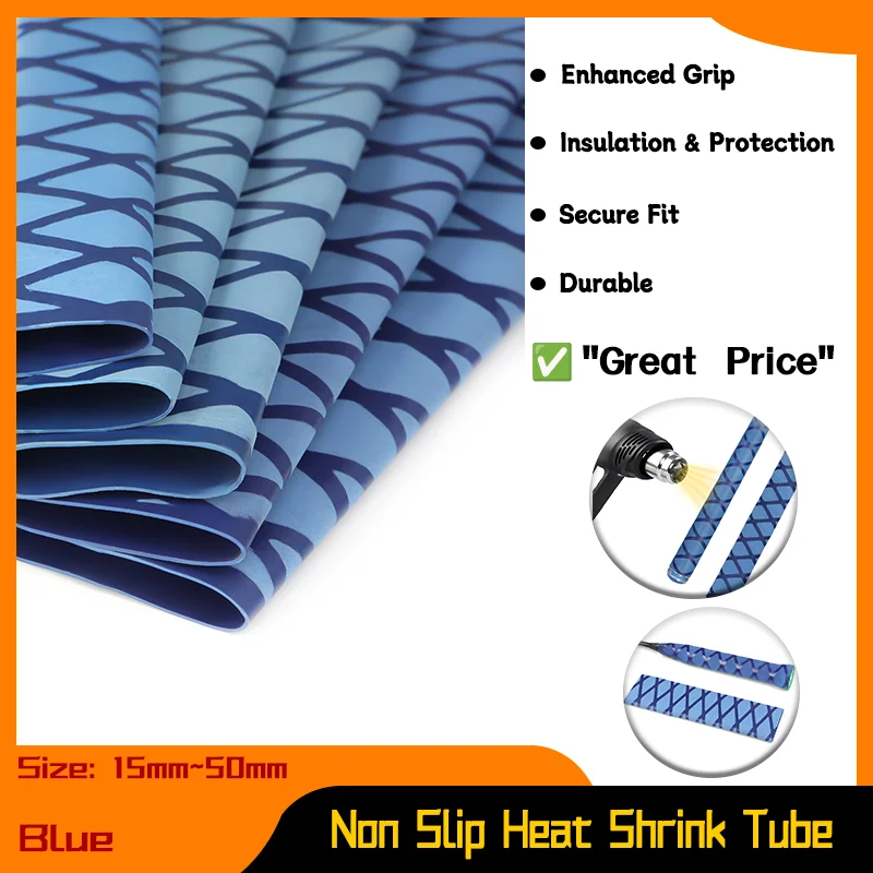 

Anti-slip Heat Shrink Tubing Fishing Rod Wrap Dia 15~50mm DIY Handle Insulation Waterproof Racket Handle Grip Cover 1M/Pc Blue