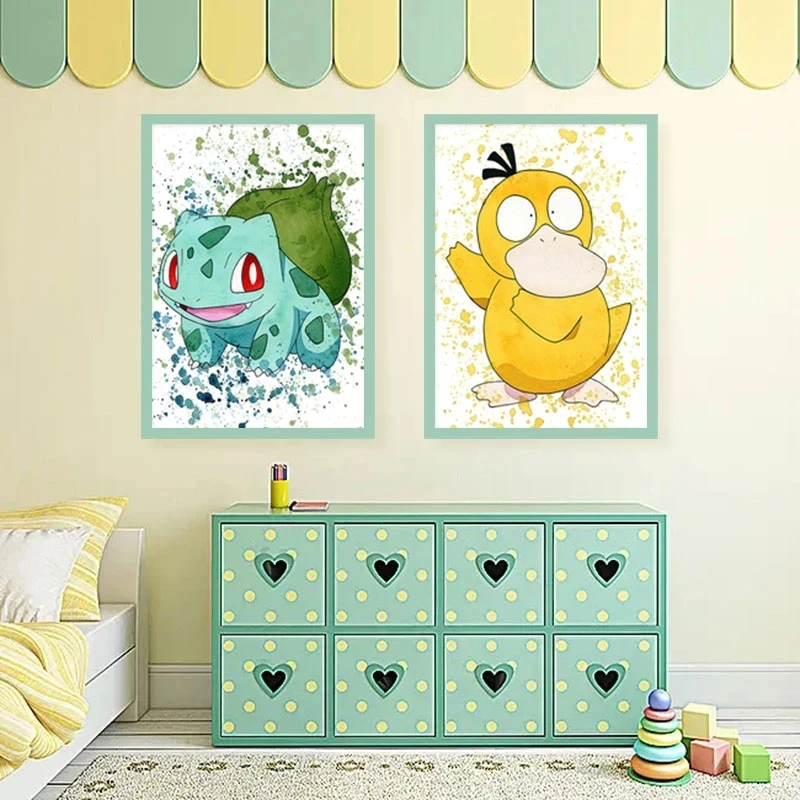 AB Northern Lights Pokemon 90 color Diamond Painting Kawaii Pikachu 5D DIY Mosaic Velvet Cartoon Art Home Decor Kids Gift