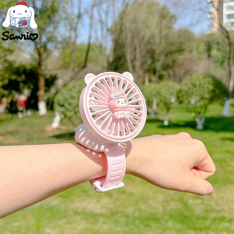 Sanrio Fan Cinnamoroll Wrist Watch Fan My Melody Portable Fan Pochacco Usb Mini Fan Anime Figures Rechargeable Portable Fan Kid