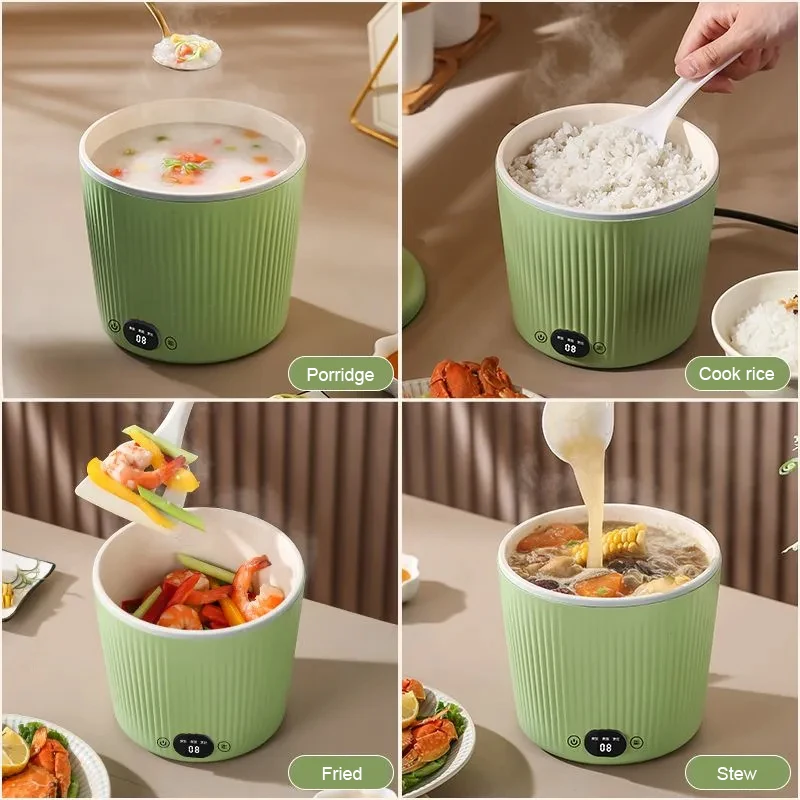 Multifunction Rice Cooker Electric Skillet Noodle Cooking Pot Egg Omelette Frying Pan Mini Hotpot Baby Food Stew Cup Soup Heater