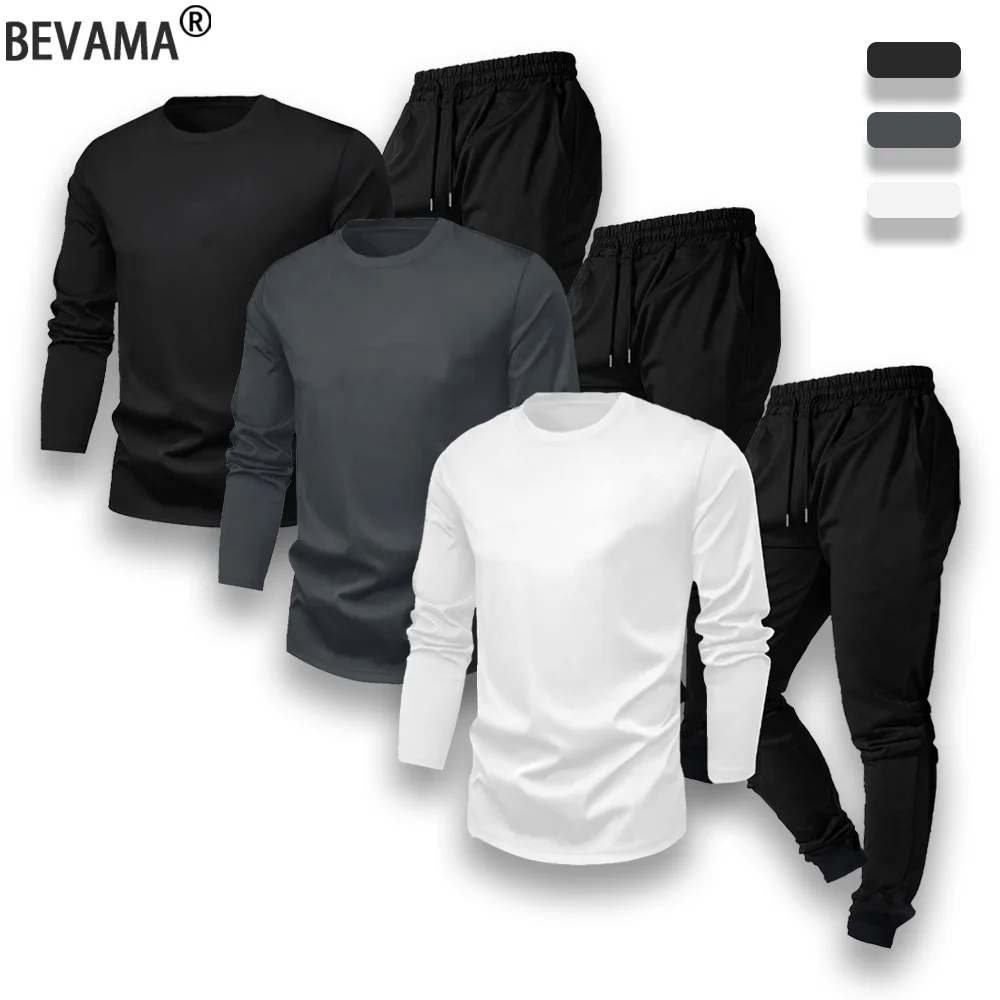 

Men's Sports Suit Autumn Outdoor Sports Pullover + Pants 2 Sets Fashion Casual Round-neck Pullover and Jogging Pants Tracksuit