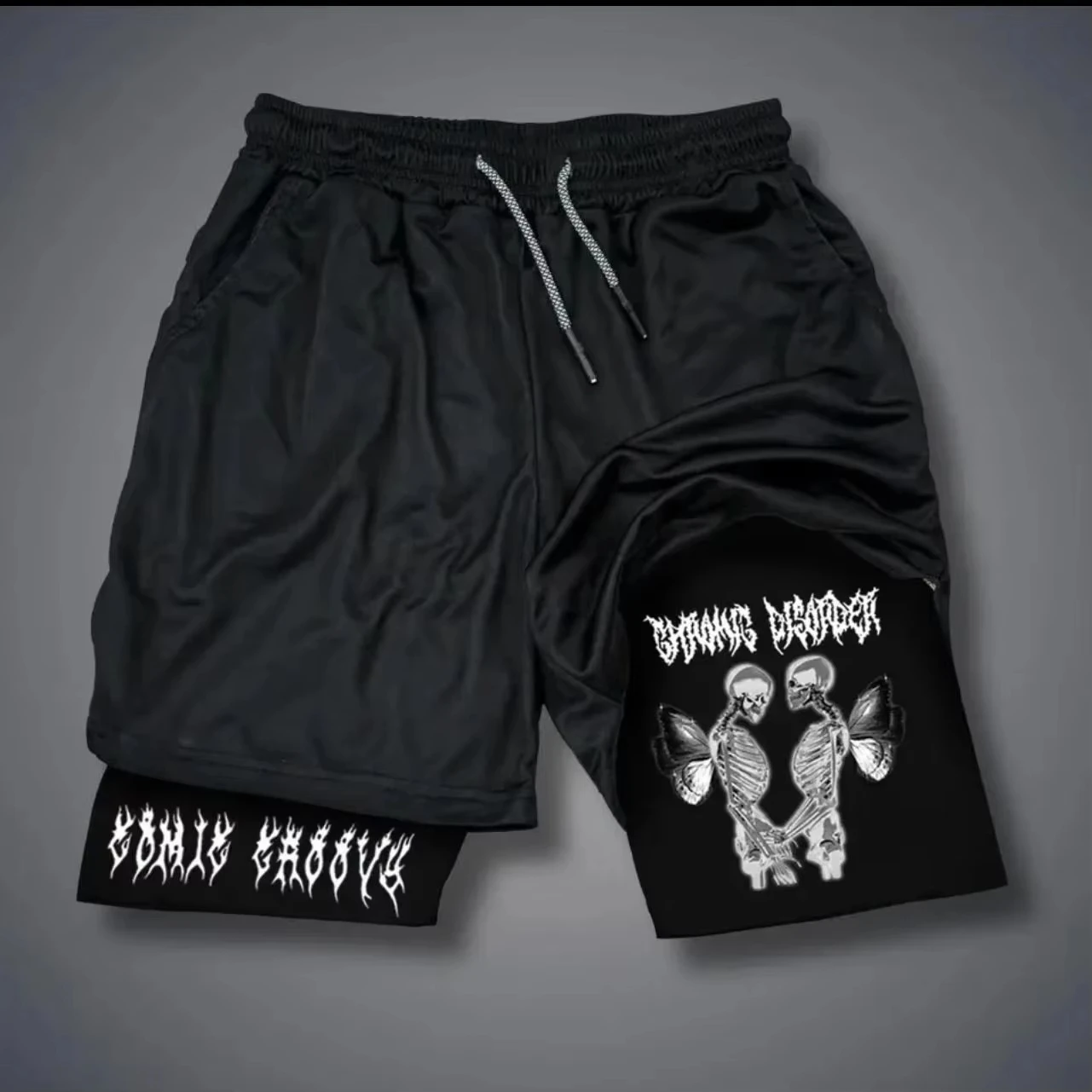 شورت رجالي مطبوع 2 في 1 بنطال رياضي للجري مع جيب للهاتف المحمول ملابس رجالية سريعة الجفاف قابلة للتنفس #6