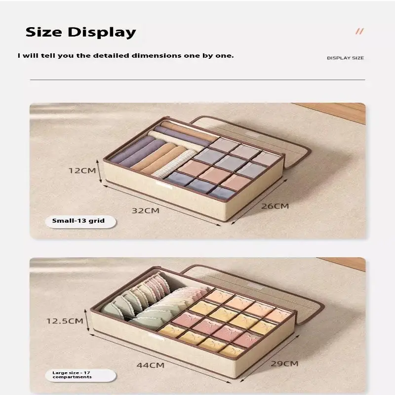 Underwear Storage Box With Lid Household Underwear Socks Division Storage Box Bra Finishing Box