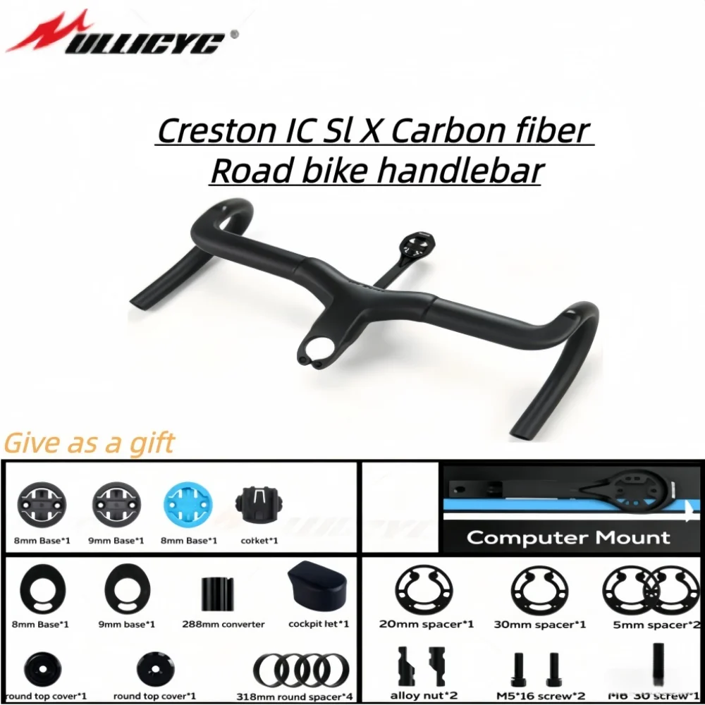 

Велосипед Ullicyc T1000 Carbon Road Gravel с интегрированной рулевой колонкой Creston IC SL X и креплением Di2, полностью внутренняя прокладка тросов