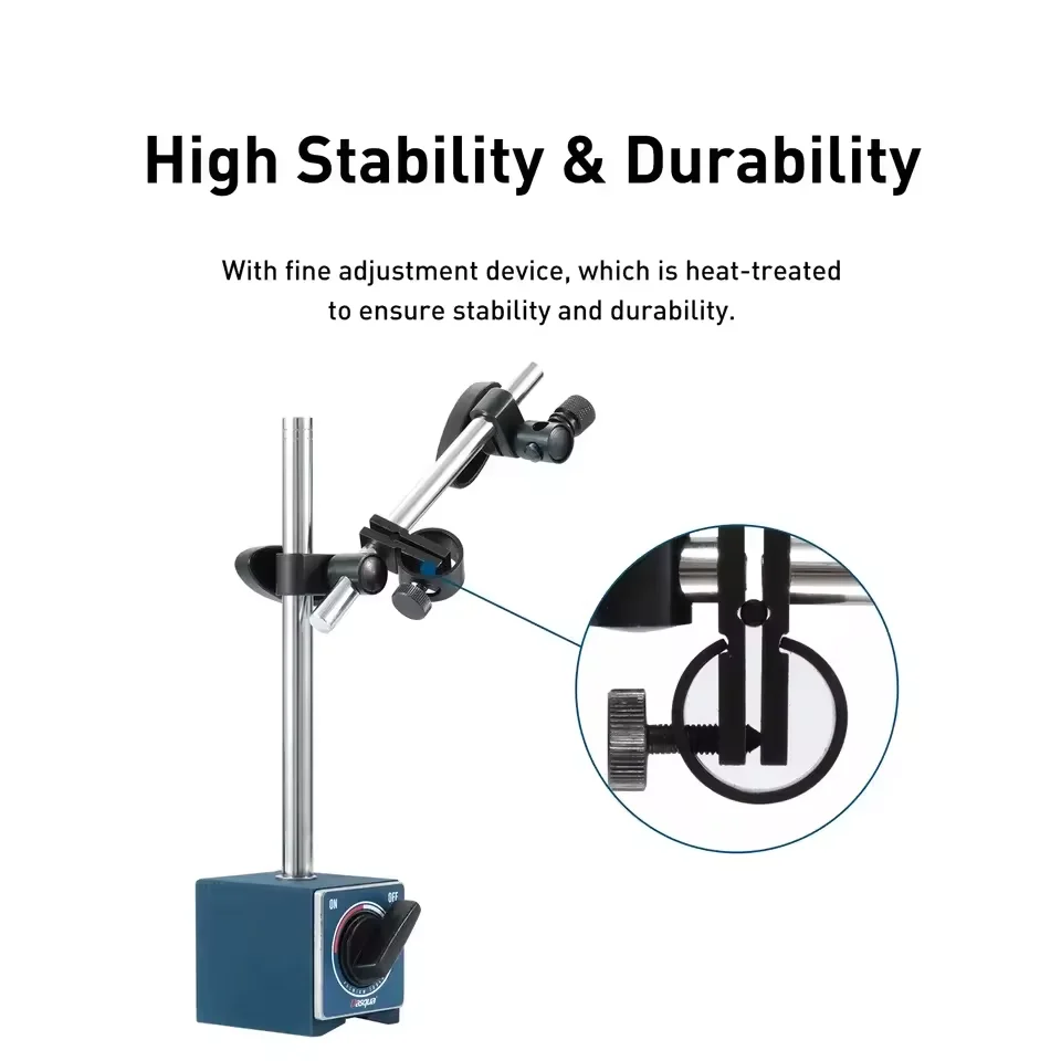 Dasqua High Quality 60kg 80kg 100kg 130kg Magnetic Base Stand Holder Dial Test Indicator Holder Fine Adjustment